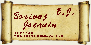 Borivoj Jočanin vizit kartica